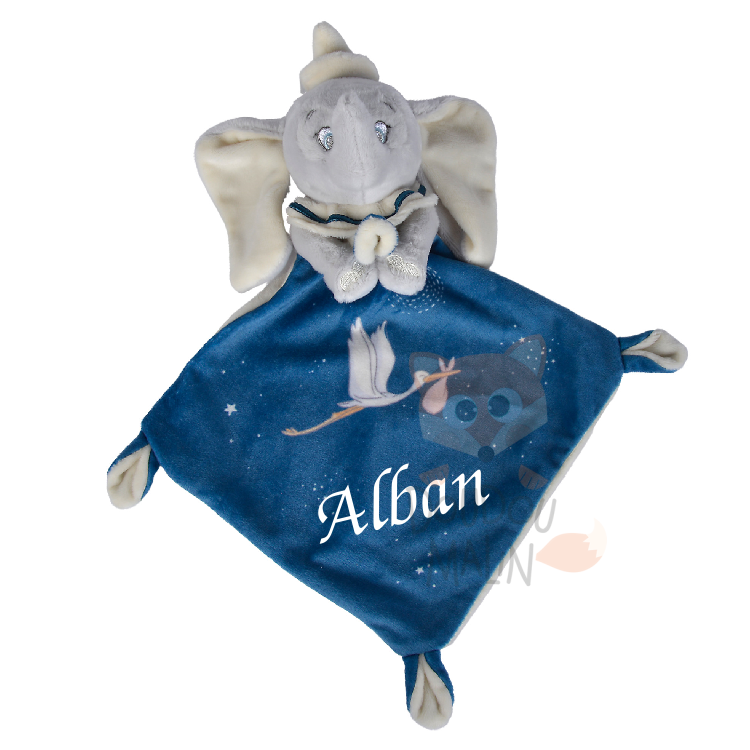  dumbo léléphant plat bleu cigogne 25 cm 